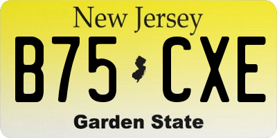NJ license plate B75CXE