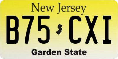 NJ license plate B75CXI
