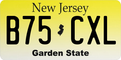 NJ license plate B75CXL