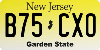 NJ license plate B75CXO