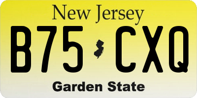NJ license plate B75CXQ
