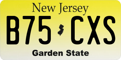 NJ license plate B75CXS