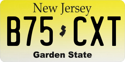 NJ license plate B75CXT