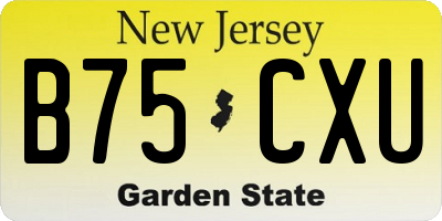 NJ license plate B75CXU