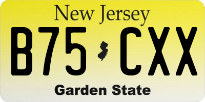 NJ license plate B75CXX