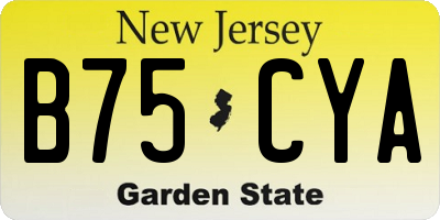 NJ license plate B75CYA
