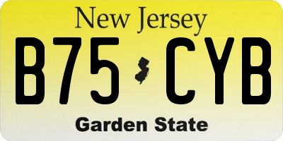 NJ license plate B75CYB