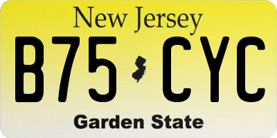 NJ license plate B75CYC