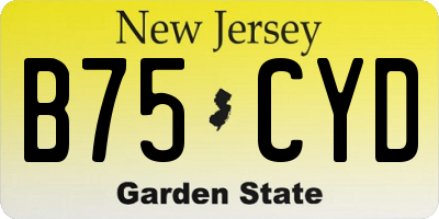 NJ license plate B75CYD