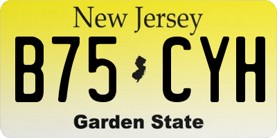 NJ license plate B75CYH