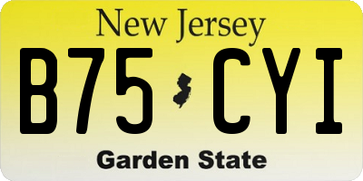 NJ license plate B75CYI