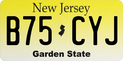 NJ license plate B75CYJ