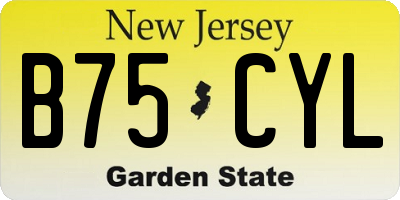 NJ license plate B75CYL