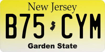 NJ license plate B75CYM