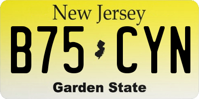 NJ license plate B75CYN