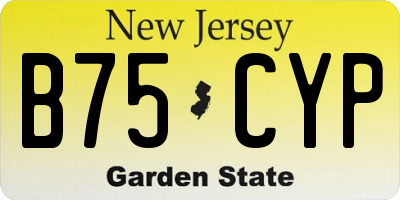 NJ license plate B75CYP