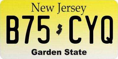 NJ license plate B75CYQ