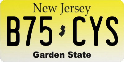 NJ license plate B75CYS