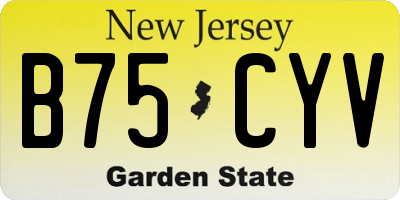 NJ license plate B75CYV