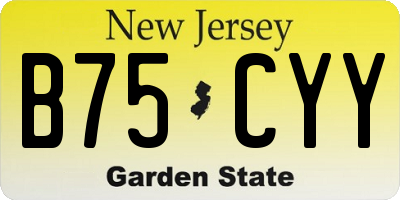NJ license plate B75CYY