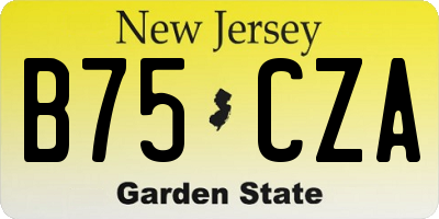 NJ license plate B75CZA