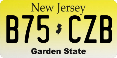 NJ license plate B75CZB