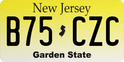NJ license plate B75CZC