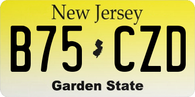 NJ license plate B75CZD