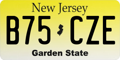 NJ license plate B75CZE