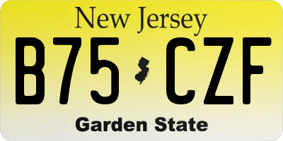 NJ license plate B75CZF