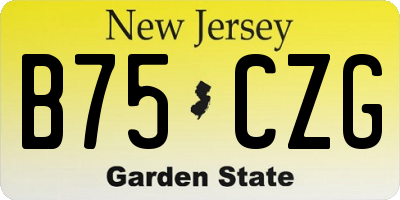 NJ license plate B75CZG