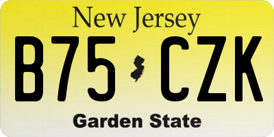 NJ license plate B75CZK