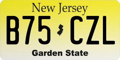 NJ license plate B75CZL