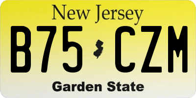 NJ license plate B75CZM