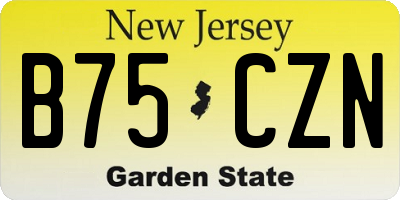 NJ license plate B75CZN
