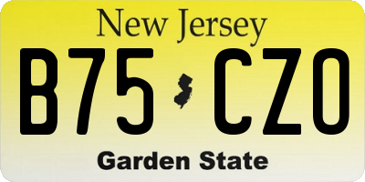 NJ license plate B75CZO