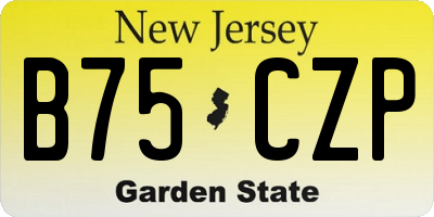 NJ license plate B75CZP