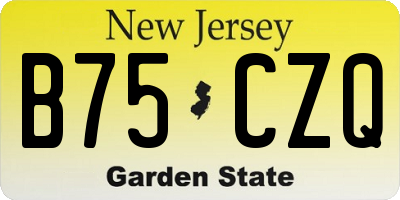 NJ license plate B75CZQ