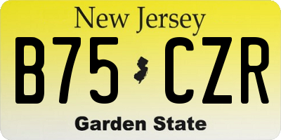 NJ license plate B75CZR