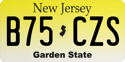 NJ license plate B75CZS
