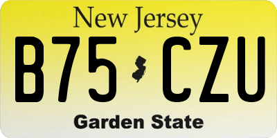 NJ license plate B75CZU