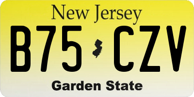 NJ license plate B75CZV