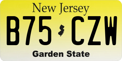 NJ license plate B75CZW