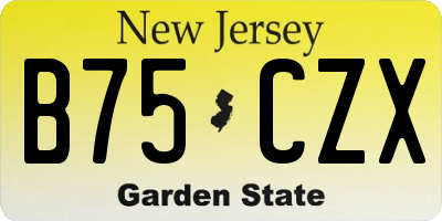 NJ license plate B75CZX