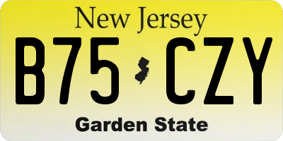 NJ license plate B75CZY
