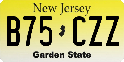 NJ license plate B75CZZ