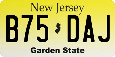 NJ license plate B75DAJ