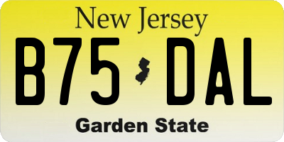 NJ license plate B75DAL