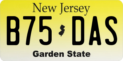 NJ license plate B75DAS