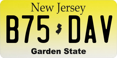 NJ license plate B75DAV